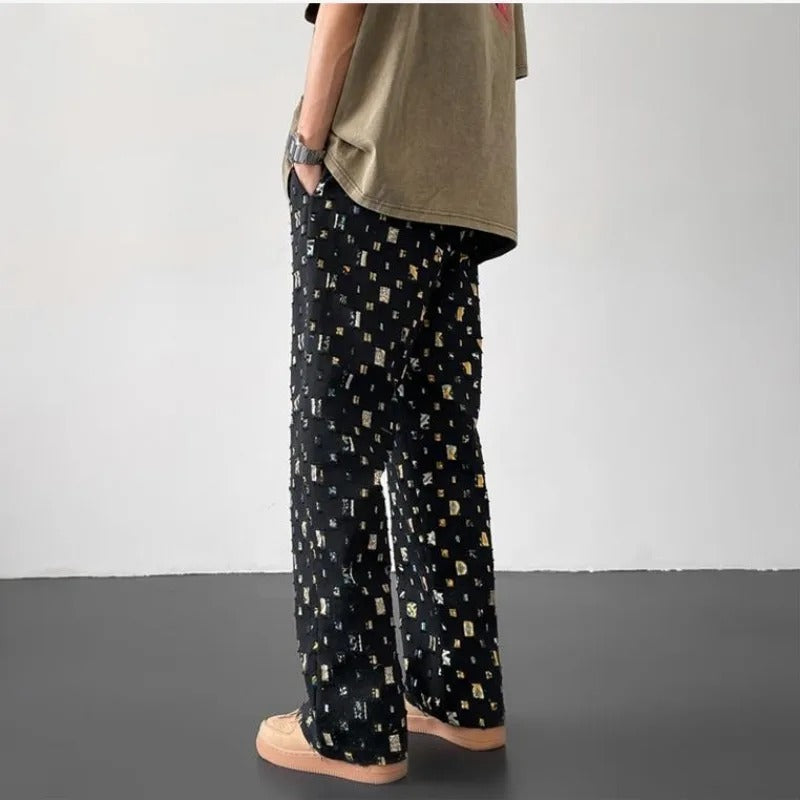 Brisbane Boutique - Patchwork Straight Fit Pants